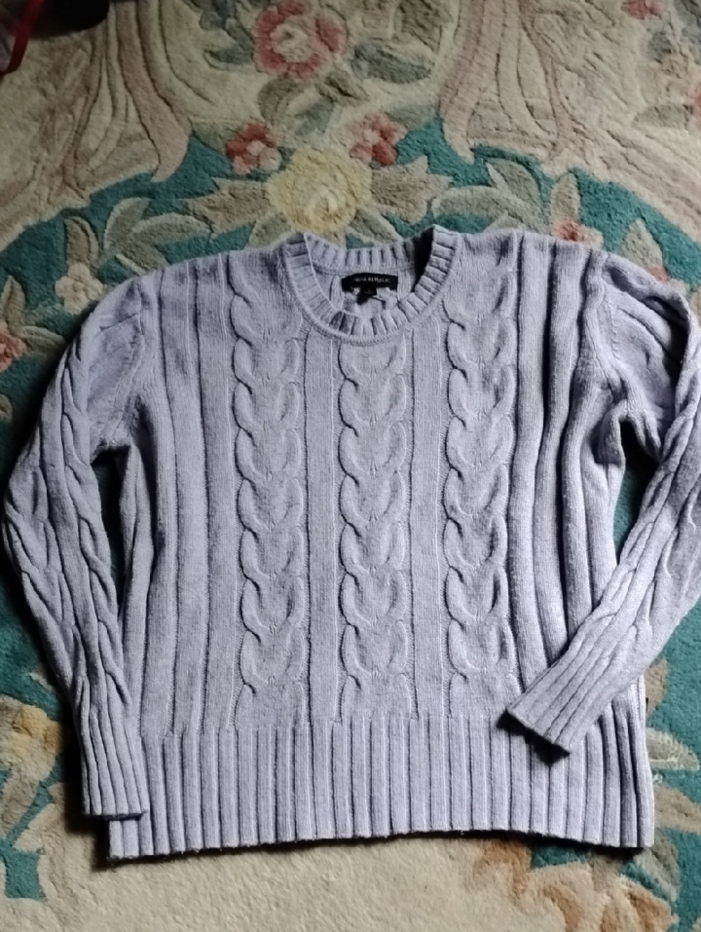Banana Republic Women's Cable Knit Crewneck Sweater - Light Lavender